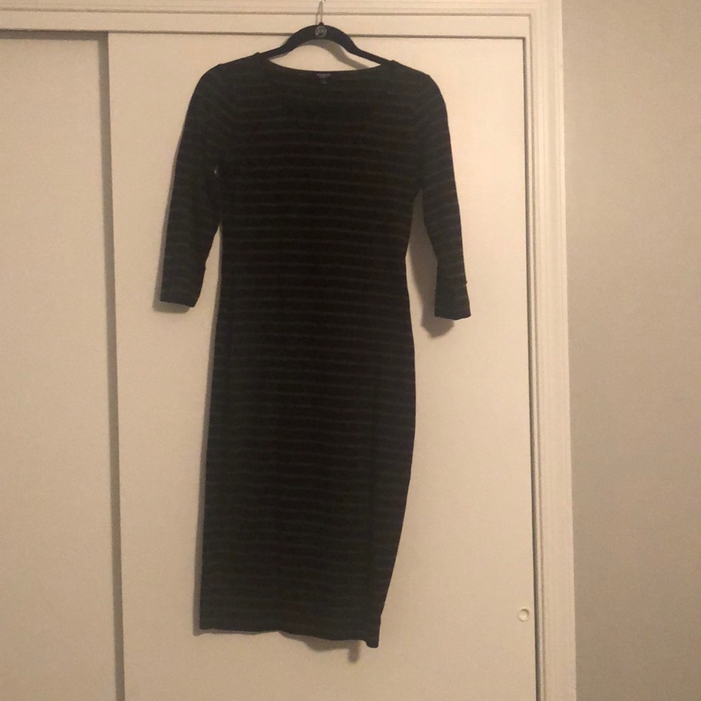 Used Black & Green Striped Dress (small)